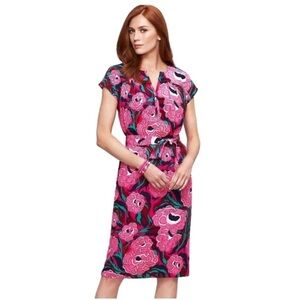 NWTs Talbots | Women’s Crepe Floral Knee Length Tie Waist Sheath Dress Small